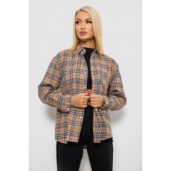 Сорочка жіноча в клітинку, колір мокко, 244R1070-3