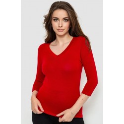 Жіночий лонгслів укорочений з рукавом 3/4, колір бордовий, 186R509