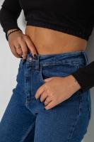 Джинси жіночі Mom-fit стрейч, колір синій, 244R1152