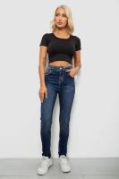 Джинси жіночі однотонні Skinny, колір синій, 244R11989