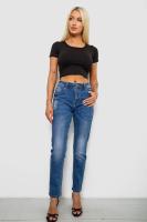 Джинси жіночі однотонні Skinny, колір синій, 244RVE-827