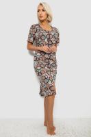 Халат жіночий на блискавці з принтом, колір мокко, 257R1030-1
