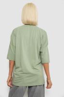 Футболка жіноча з принтом, колір оливковий, 244R6005