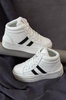 Кросівки жіночі демісезонні, колір біло-чорний, 248RWA180