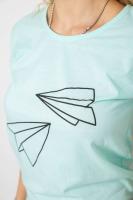 Футболка жіноча з принтом, колір м'ятний, 244R2217